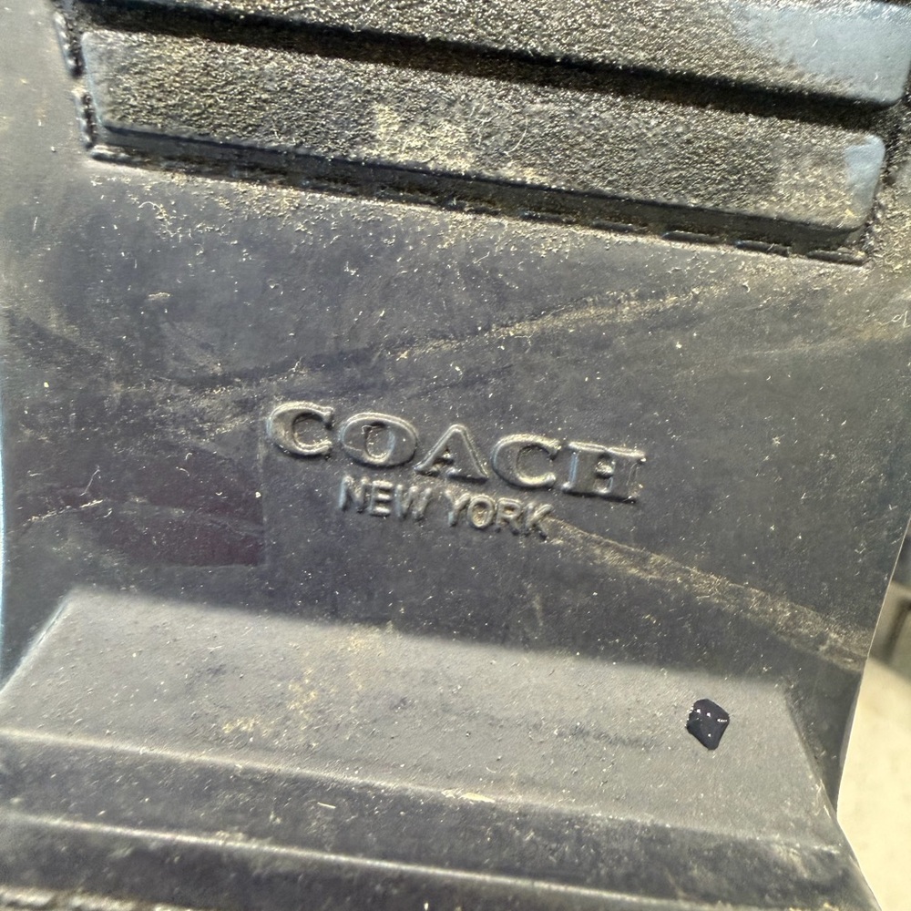 Coach Black Waterproof Rubber Buckle Rain Boots - Picture 10 of 12